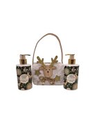 Vivian Gray Set 3 Piese Femei - Lotiune Maini 250 ml - Sapun Crema 250 ml - Gentuta Alba Motive De Craciun - Ceai Verde - Citrice