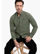 Volcano Camasa cu model in carouri - cu guler fixat cu nasturi - maneci lungi - Slim Fit - K-Rube - Verde - Verde
