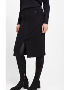 Volcano Fusta midi tricotata cu buzunare G-Piko - cu slit frontal - neagra - Negru