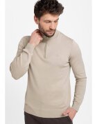 Volcano Pulover barbati - guler inalt cu fermoar - S-Sam - bej - Bej