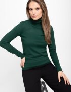 Volcano Pulover cu guler inalt S-Juli - dama - usor - verde melange - Verde melange