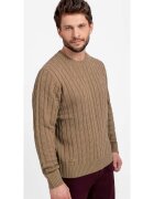 Volcano Pulover cu model torsade - decolteu rotund - barbati - S-Roby - Bej - Bej