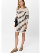Volcano Rochie cu dungi G-Senti - tricot - bej - maneca lunga - Bej