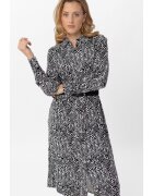 Volcano Rochie din viscoza cu model geometric - G-Licori - maneci lungi - Negru I Alb