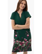 Volcano Rochie G-May - larga - cu flori - Verde inchis