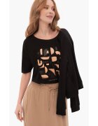 Volcano Tricou din bumbac pentru femei T-Prime negru Comfort Fit - Negru