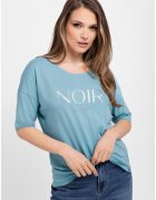 Volcano Tricou oversize pentru femei T-Icon - turcoaz cu imprimeu