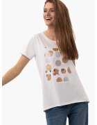 Volcano Tricou pentru femei T-Netta - alb cu imprimeu stralucitor