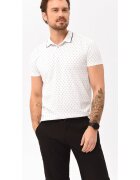 Volcano Tricou polo pentru barbati O-Caro - alb - cu model - Alb