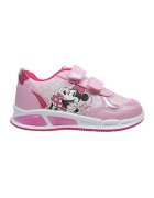 Walt Disney Pantofi sport cu garnituri de piele sintetica si Minnie Mouse - Alb/Roz deschis