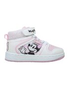 Walt Disney Pantofi sport cu velcro si Minnie Mouse - Alb/Roz pastel