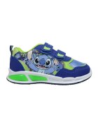 Walt Disney Pantofi sport low-cut cu Stitch si velcro - Albastru royal/Verde lime