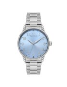 Wesse Ceas barbatesc 41-46 mm - curea din otel gri metalizat - mecanism quartz - rezistenta la apa 5 ATM