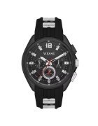 Wesse Ceas barbatesc model WWG401901 - 47 mm - curea silicon neagra - rezistent la apa 5 ATM - negru