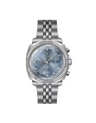 Wesse Ceas barbatesc WWG210001 - curea din otel - gri metalizat - cadran albastru - 42mm