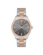Wesse Ceas barbatesc WWG210307 41mm - curea otel - auriu roz/argintiu - mecanism Quartz