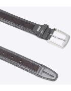 Wittchen Curea barbateasca din piele cu o combinatie de doua texturi - piele gri - gridwqf