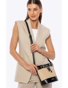 Wittchen Geanta dama tip sac poliuretan - decorativa - negru-bej - 30x40cm