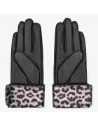 Wittchen Manusi de dama din piele naturala cu imprimeu leopard - negre - piele naturala - negru