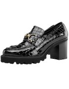 Wittchen Mocasini dama - toc gros - piele lacuita - negru