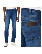 Wrangler Blugi Barbati - Greensboro - Straight Fit - Talie Medie - Fermoar - Lungi - 5 Buzunare - Bumbac - Elastan - Albastru - Albastru
