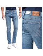 Wrangler Blugi Barbati - Larston - W27-L32 - Bumbac - Fermoar - Lungi - Talie Medie - 5 Bunzuare - High-Quality - Albastru