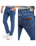 Wrangler Blugi Barbati - Larston - W36-L32 - 100% Bumbac - Fermoar - Lungi - Talie Joasa - 5 Bunzuare - High-Quality - Albastru