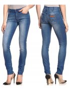 Wrangler Blugi Dama - Corynn - W25-L32 - Bumbac - Fermoar - Lungi - Talie Medie - 5 Bunzuare - High-Quality - Albastru