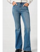 Wrangler Blugi dama - Fierce Flare - talie inalta - evazati - albastru - denim elastic - bumbac/poliester/elastan