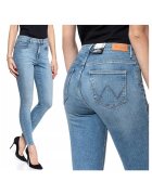 Wrangler Blugi dama - High Rise Skinny - 20950-184 - Bumbac - Lungi - Petite - Denim - W24-L32 US - Albastru