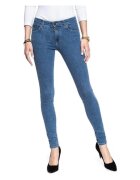 Wrangler Blugi Dama - Skinny 24/32 - Bumbac - Zipper - Lung - 5 Buzunare 2 Mari 2 Medii Exterioare1 Mic Interior - Talie Medie - Albastru