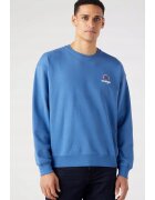 Wrangler Bluza barbati We Care - albastru federal - logo mic rosu si alb - bumbac -