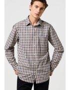 Wrangler Camasa barbati - clasica - bumbac - bej - maneca scurta - fermoar si nasturi