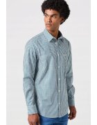 Wrangler Camasa barbati - cu carouri mici - albastru - bumbac