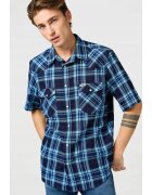 Wrangler Camasa barbati - Latigo Indigo - 2 buzunare - fermoar - albastru - bumbac