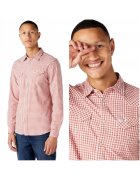 Wrangler Camasa Barbati - Ls Western Shirt - Slim Fit - Cu Capse - 2 Buzunare - 100% Bumbac - Eleganta - Confortabila - Ideala Pentru Zi Cu Zi - Marimea M - Rosu/Alb
