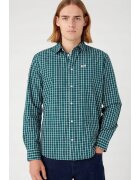 Wrangler Camasa barbati - model We Care - croiala regulata - verde-teal intens - bumbac - Verde