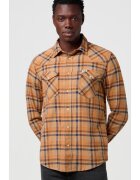 Wrangler Camasa barbati - model Western - bumbac - maro - albastru - maneca scurta - regular fit