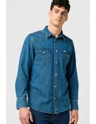Wrangler Camasa barbati model Western - regular fit - 100% bumbac - albastru inchis (olive breeze)