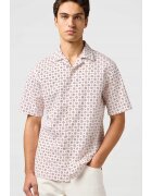 Wrangler Camasa barbati - RESORT SHIRT - alb - bumbac - maneca scurta - regular fit