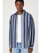 Wrangler Camasa barbati - supradimensionata - bumbac - albastru - maneca scurta -