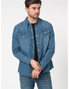 Wrangler Camasa regular fit din denim - Albastru inchis