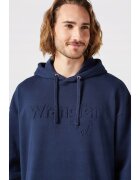 Wrangler Hanorac barbati - We Care - croiala relaxata - albastru marin - bumbac -