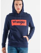Wrangler Hanorac cu imprimeu logo si buzunar kangaroo - Bleumarin
