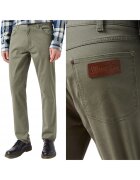 Wrangler Pantaloni bărbați Greensboro drept - verde bumbac elastic - Verde
