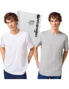 Wrangler Set 2 tricouri barbati - croiala regular fit - bumbac organic - alb/gri -
