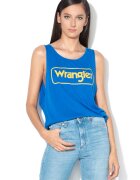Wrangler Top din amestec de modal cu imprimeu logo Kabel - Albastru royal