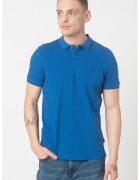 Wrangler Tricou polo din pique cu logo - Albastru