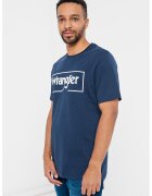 Wrangler Tricou regular fit cu imprimeu logo Frame - Bleumarin