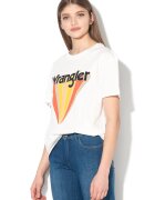 Wrangler Tricou supradimensionat cu logo - Alb/Negru/Portocaliu